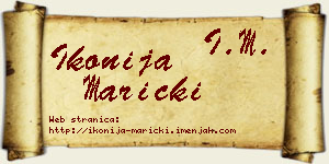 Ikonija Maricki vizit kartica